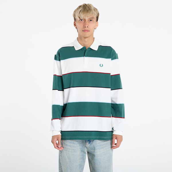 Tričko FRED PERRY Hw Jersey Striped Polo Shirt Snow White M 65185384