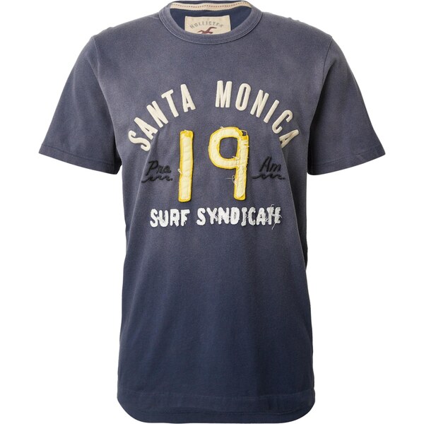 HOLLISTER Tričko indigo / žltá / čierna / biela 65190240