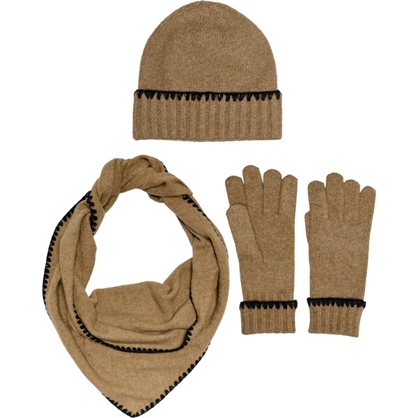 ONLY Čiapky ONLLEA svetlohnedá / čierna 65890208