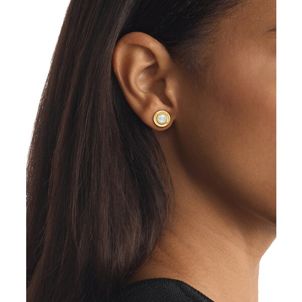 Calvin Klein Luxusné pozlátené náušnice s kryštálmi Twisted Bezel 66580823