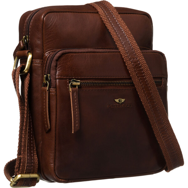 Peterson Hnedá pánska kožená crossbody taška – mestský štýl s 65199318