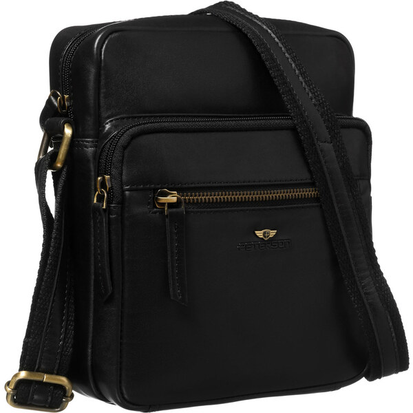 Peterson Pánska čierna kožená crossbody taška – mestská elegancia s 65199319