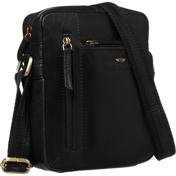 Pánska čierna kožená taška cez plece Peterson – elegantná s viacerými 65199321