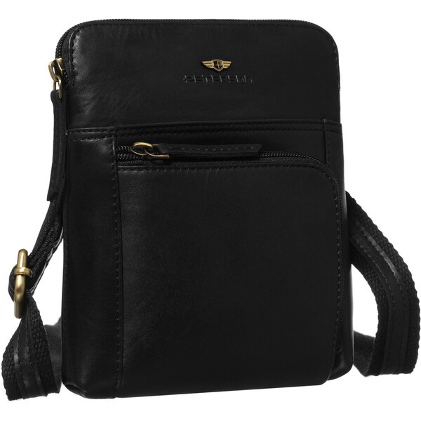 Pánska kožená taška cez plece čierna Peterson 65199334