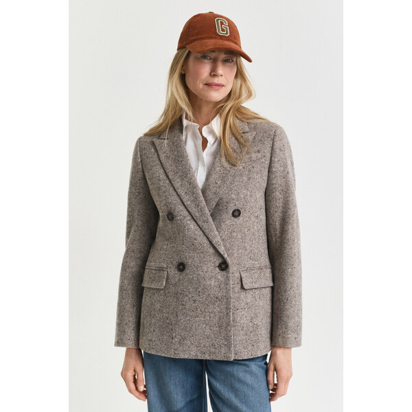 SAKO GANT REG DB WOOL TEXTURE BLAZER DEEP BROWN 65201041