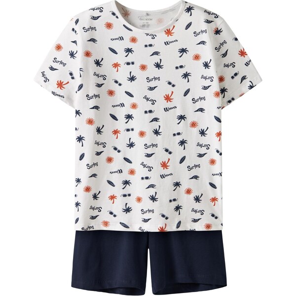 TWO SOON Pyžamo námornícka modrá / oranžová / biela 65651430