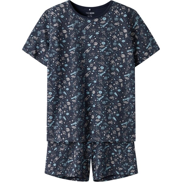 TWO SOON Pyžamo tmavomodrá / svetlomodrá / biela 65651431