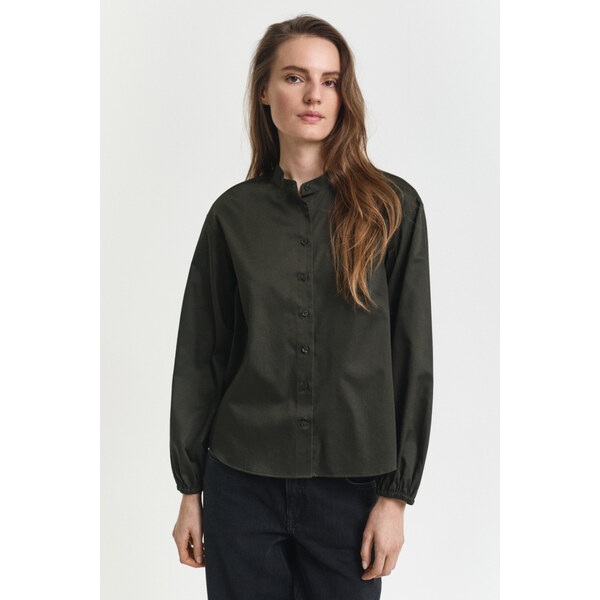 BLÚZKA GANT REG COTTON SATIN BLOUSE GREEN LAGOON 65204817
