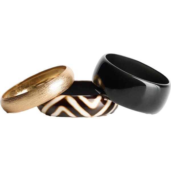 Bershka Náramok tmavohnedá / zlatá / čierna / biela ako vlna 65659896