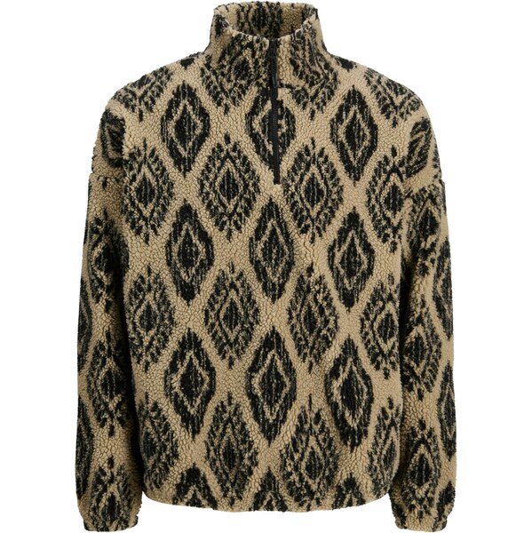 JACK & JONES Sveter JORPADDY kapučíno / čierna 65662420