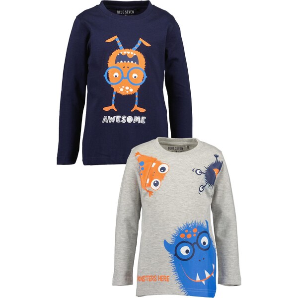 BLUE SEVEN Tričko modrá / námornícka modrá / sivá melírovaná / 65905883