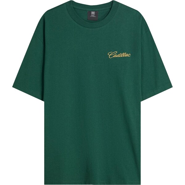 Bershka Tričko Cadillac žltá / zelená 65889517