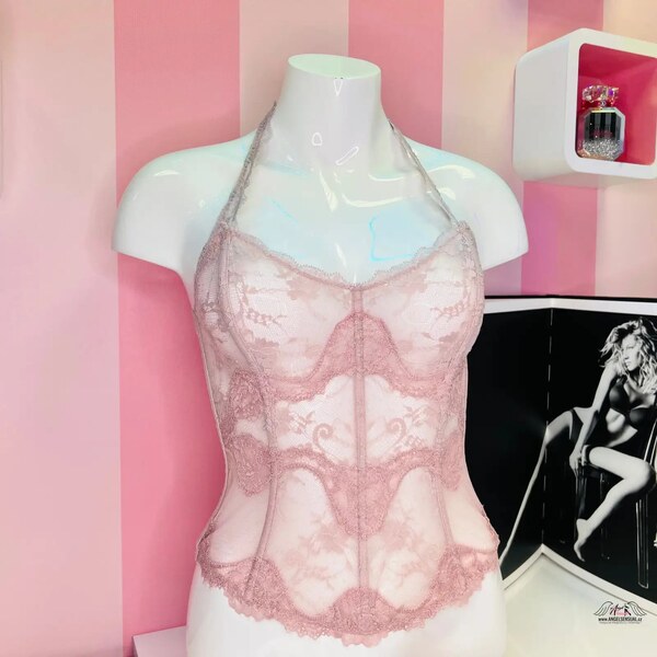 Victorias Secret Zvodný ružový korzet s fotkou a zadným zapínaním ako 65202832