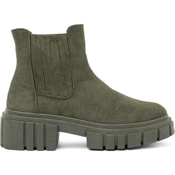 Shelvt Green ankle boots with elastic inserts 65208197