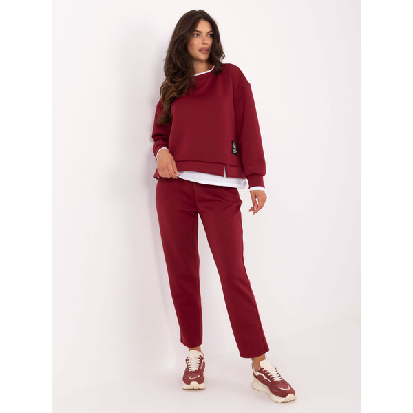 RUE PARIS Vínová dámska tepláková súprava s viskózou IT-KMPL-9237.46 66150090