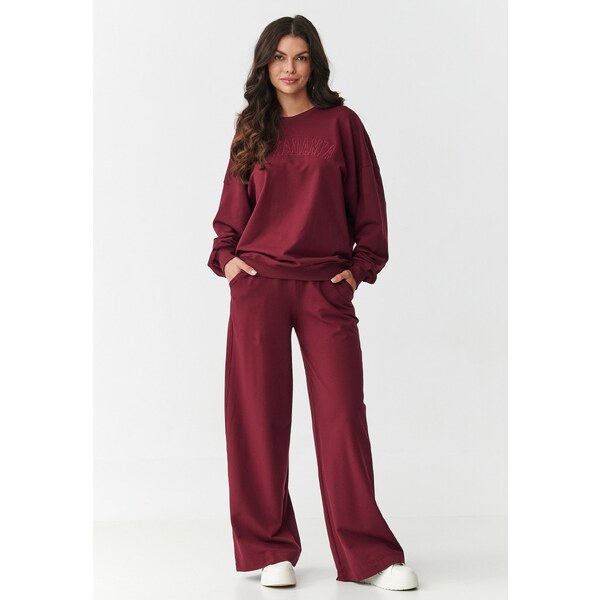 Makadamia Tepláková súprava so širokými nohavicami | bordová M890 65210016