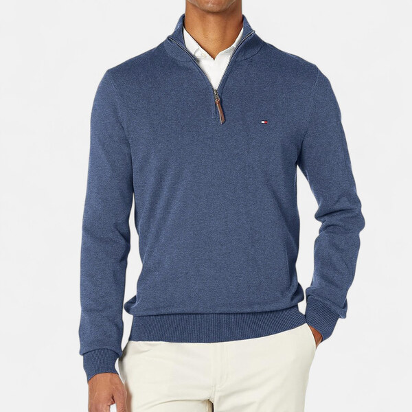 Modrý svetr se zipem Tommy Hilfiger M56332 65210819