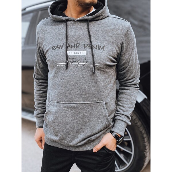 Dstreet Trendy grafitová pánska mikina s nápisom 65212604