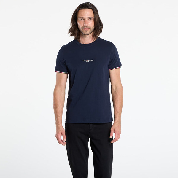Tričko Tommy Hilfiger Tommy Logo Tipped Tee Blue L 65213009