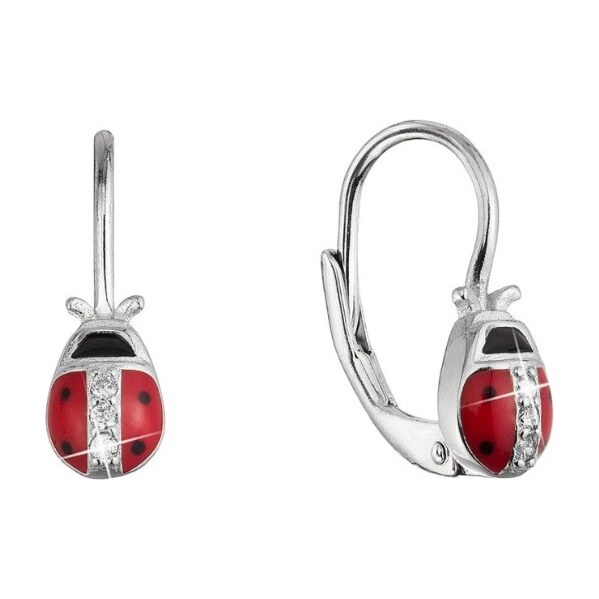 Evolution Group Krásne strieborné náušnice Lienky so zirkónmi 11534.1 66579688