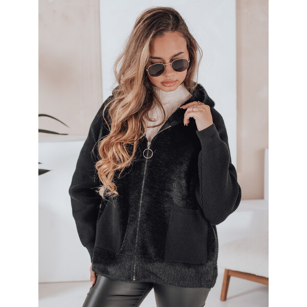 BASIC Čierna dámska teddy mikina NY0481z 27702488