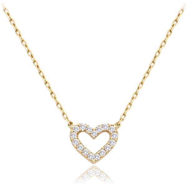OLIVIE MINET Zlatý náhrdelník srdce s bílými zirkony Au 585/1000 64899281