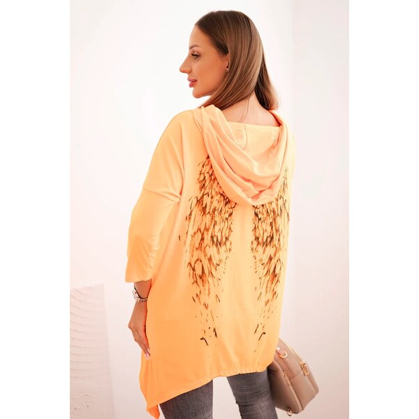 Kesi Sweatshirt with wing print orange neon 64785542