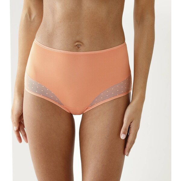 Súprava 2 super maxi nohavičiek z mikrovlákna a tylu marhuľová 056 65217635