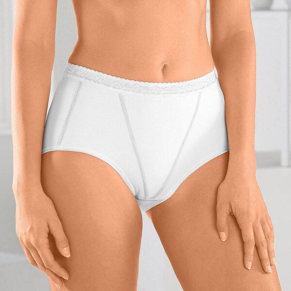 Súprava 3 maxi nohavičiek s efektom plochého brucha biela 044 65217678