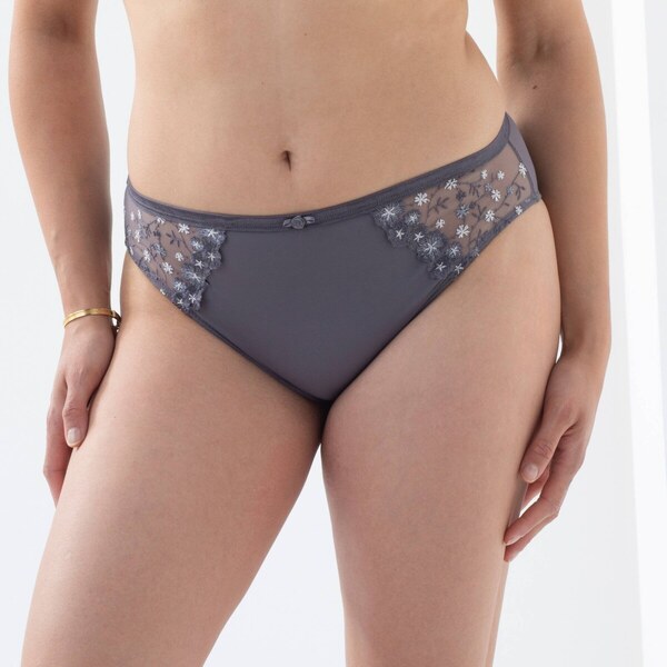 Súprava 2 midi nohavičiek Oliena z mikrovlákna a vyšívaného tylu sivá 65217769