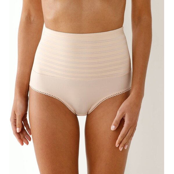 Spevňujúce a zoštíhľujúce nohavičky zo saténu a žakárového tylu telová 65217807