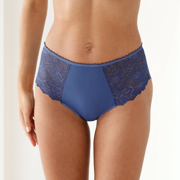 Súprava 2 maxi nohavičiek z mikrovlákna a čipky čierna+modrá 056 65217822