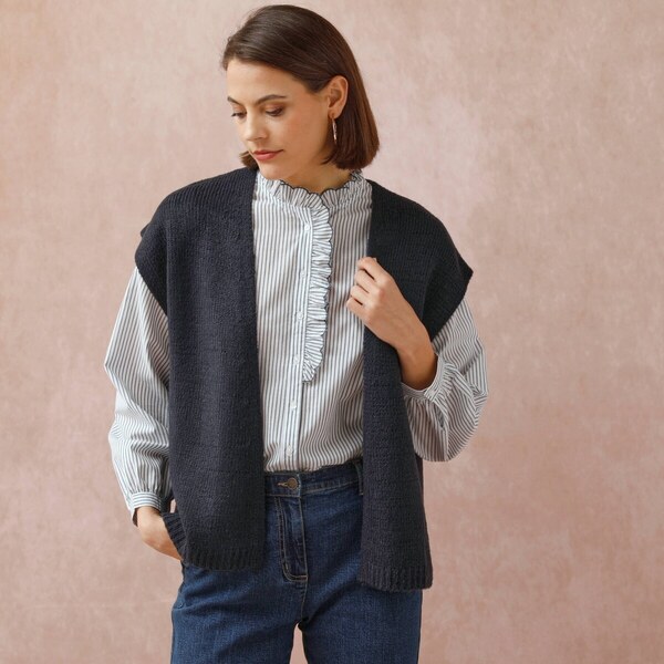 Vesta z jemného úpletu nám. modrá 058 Blancheporte 65218553