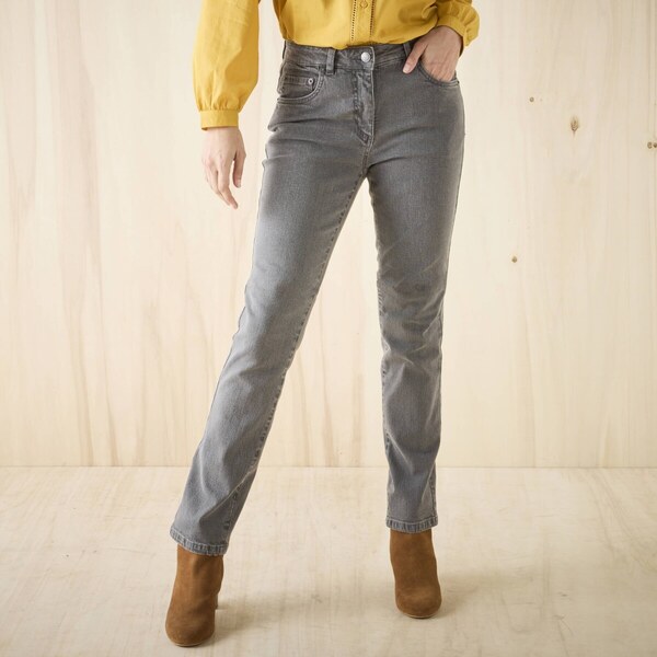 Strečové rovné džínsy sivá 052 Blancheporte 65218672