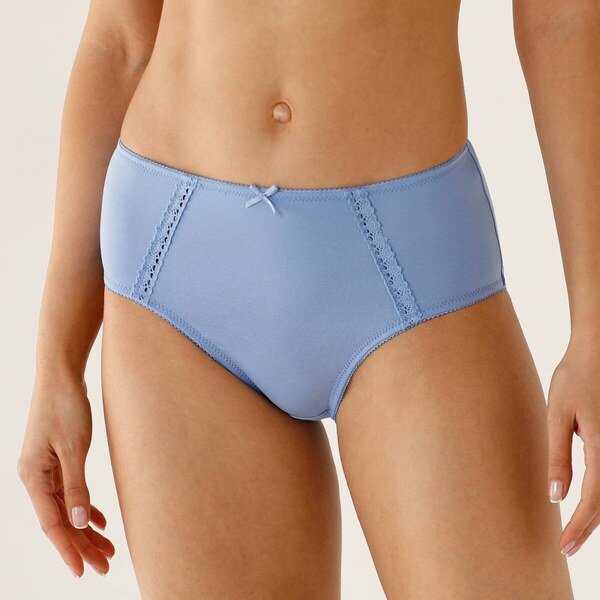 Súprava 2 bavlnených maxi nohavičiek s ažúrou modrá+lila 056 65218848