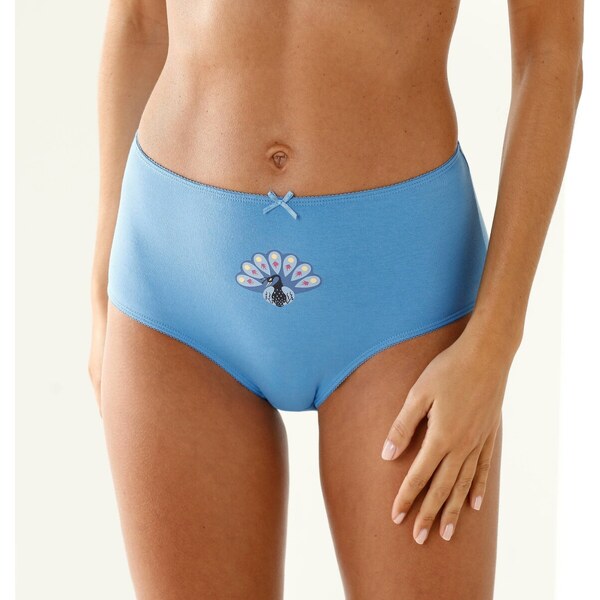 Súprava 4 maxi nohavičiek s potlačou páva modrá 052 Blancheporte 65218860