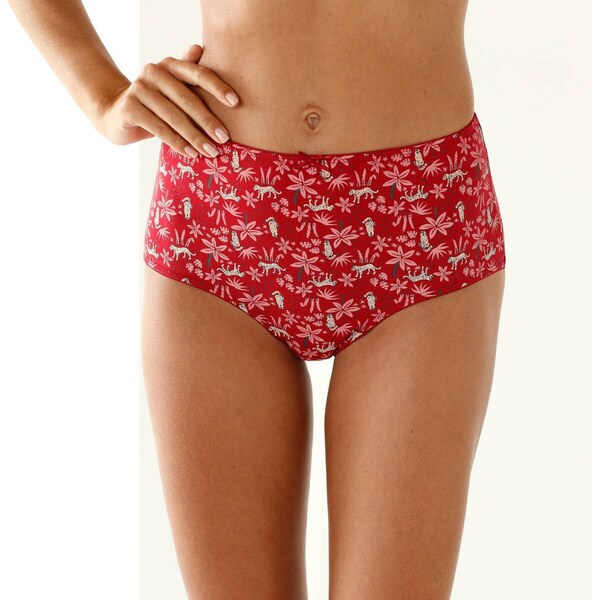 Súprava 4 zladených maxi nohavičiek s potlačou pantera červená 056 65218864