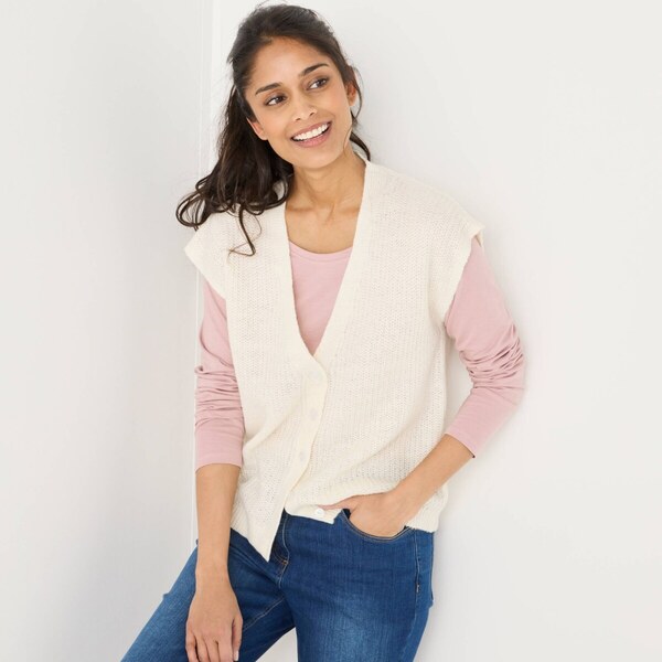 Vesta na zapínenie s hladkým vzorom ražná 054 Blancheporte 65218939