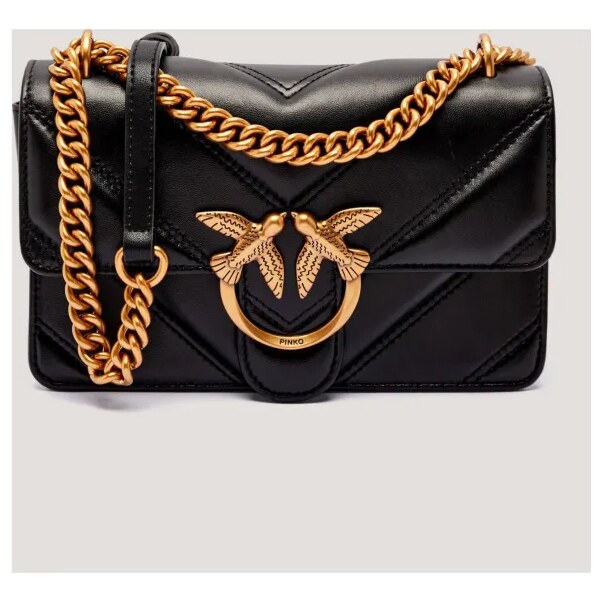 Pinko Kožená kabelka na rameno LOVE ONE MINI LIGHT 65083152