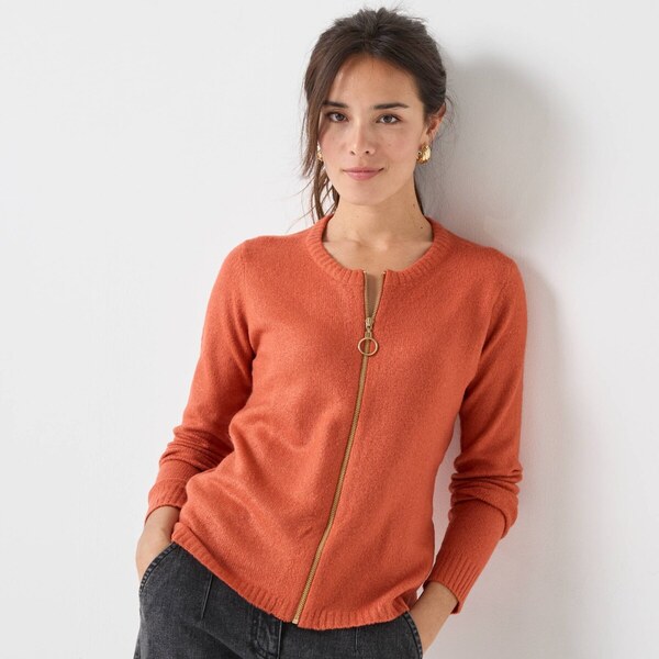 Sveter na zips papriková 052 Blancheporte 65218877