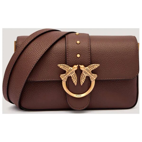 Pinko Kožená kabelka na rameno LOVE ONE MINI 65161722