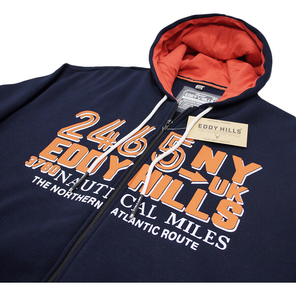 EDDY HILLS Mikina NAUTICAL, s kapucňou, nadmerná 01493 60821537