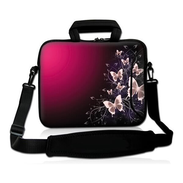 Taška cez rameno Huado do 13.3 Motýle v bordo 65220722