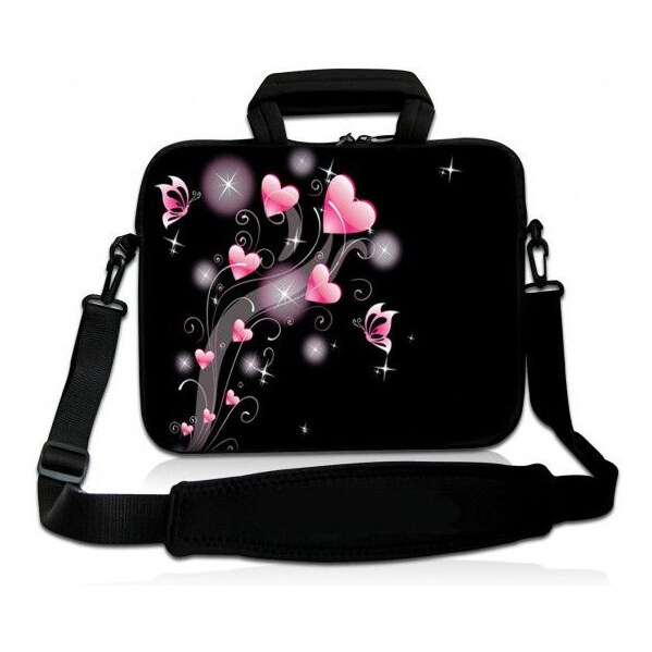 Taška cez rameno Huado do 17.4 Ružové srdiečka 65220804