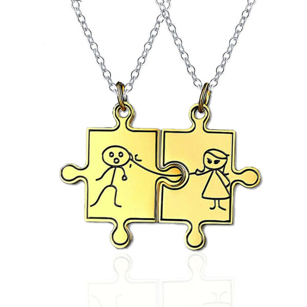 Impress Jewelry Prívesok pre dvoch, puzzle panáčik a panenka black 65220789