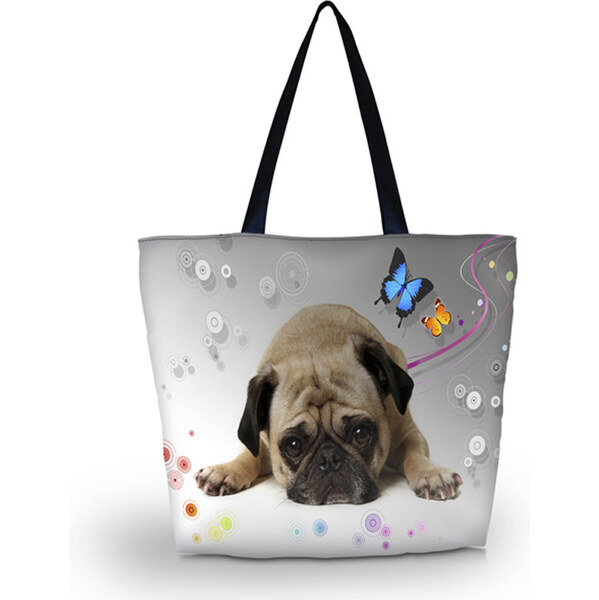 Nákupná a plážová taška Huado - Mops 65221074