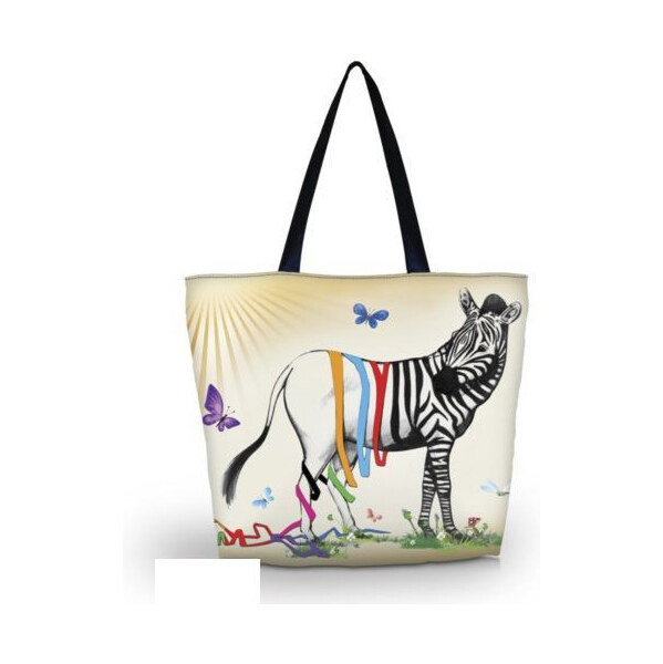 Nákupná a plážová taška Huado - Zebra 65221091