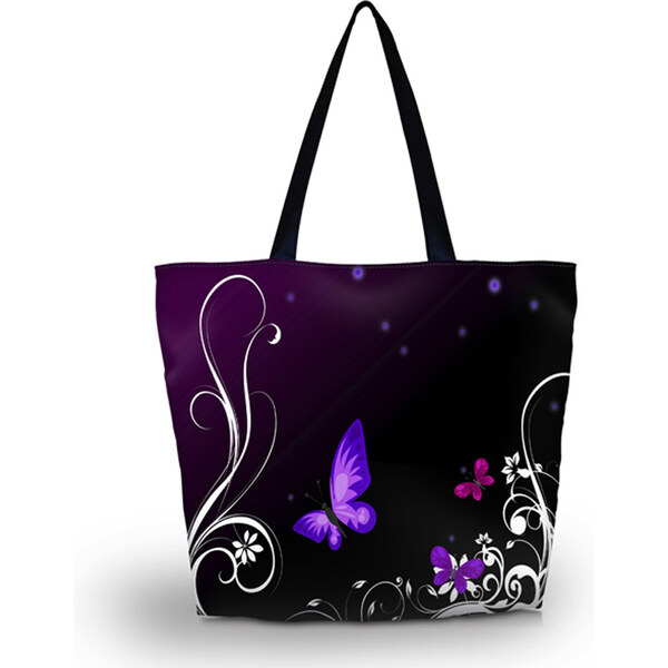Nákupná a plážová taška Huado - Purpurové motýle 65221077
