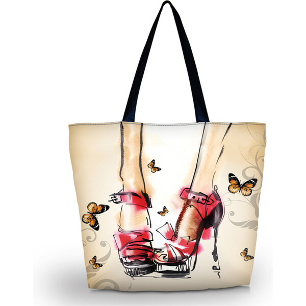 Nákupná a plážová taška Huado - Červené lodičky 65221204