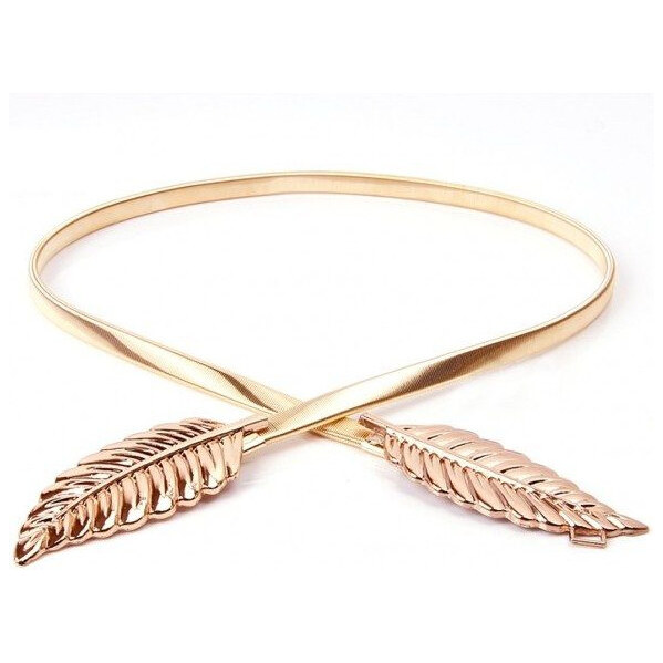 Lifestyle Zlatý pružinový dámský opasok s lístkom 65221329